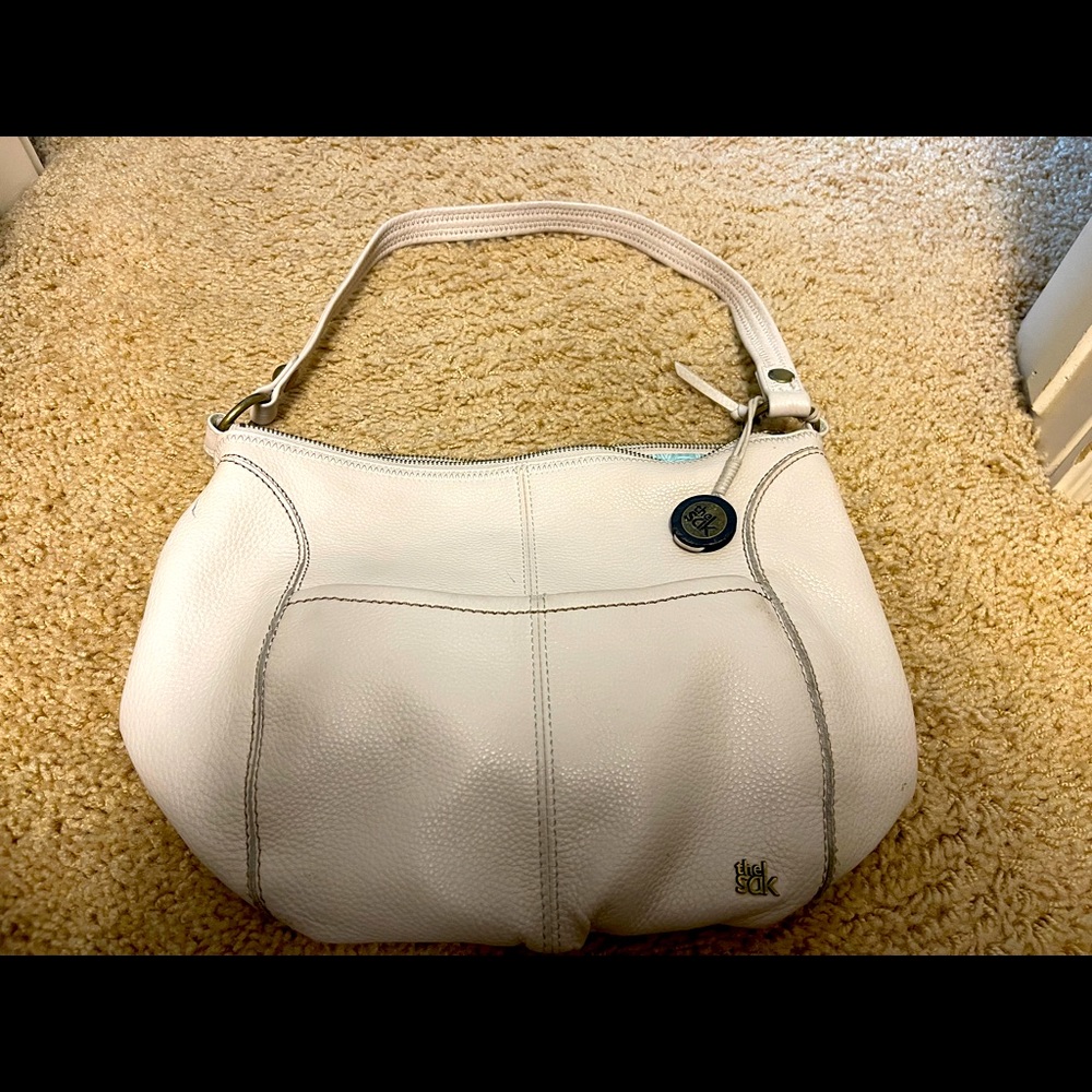 Cream medium shoulder bag, very soft leather!